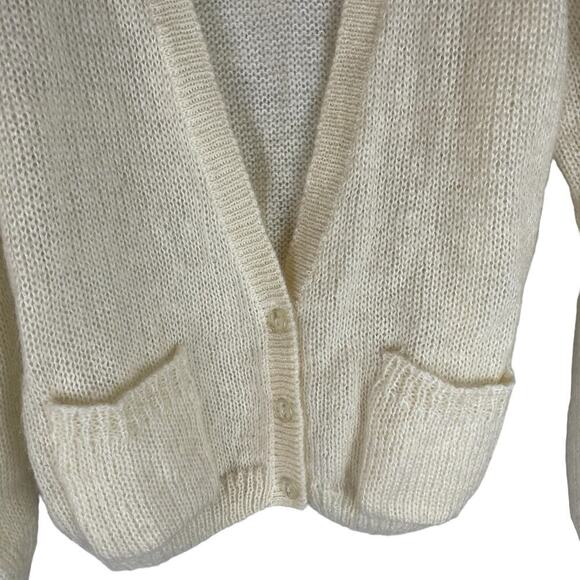Vintage Penbrooke Lane cream mohair blend cardigan sweater size medium - Picture 3 of 7